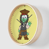 Illustration eines Stegosaurus-Pirates, Jack-Sparr Uhr (Winkel)