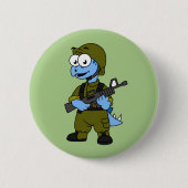 Illustration eines Stegosaurus Soldiers. Button (Vorderseite)