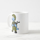 Illustration eines Stegosaurus Soldiers. Kaffeetasse (Vorderseite Links)