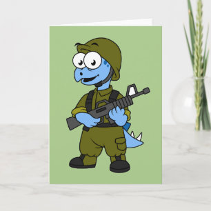 Illustration eines Stegosaurus Soldiers. Karte