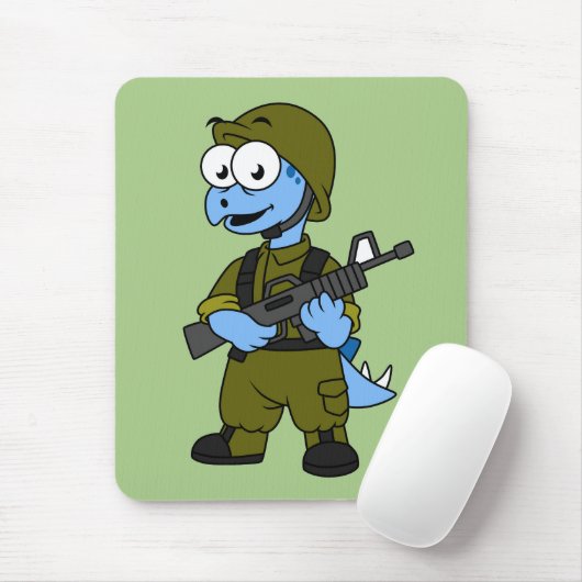 Illustration eines Stegosaurus Soldiers. Mousepad (Mit Mouse)