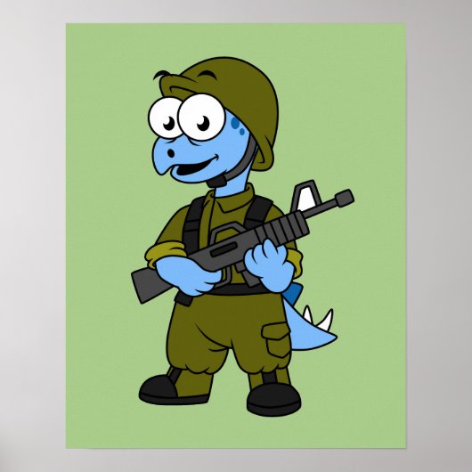 Illustration eines Stegosaurus Soldiers. Poster (Vorne)