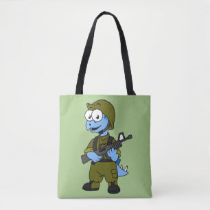 Illustration eines Stegosaurus Soldiers. Tasche