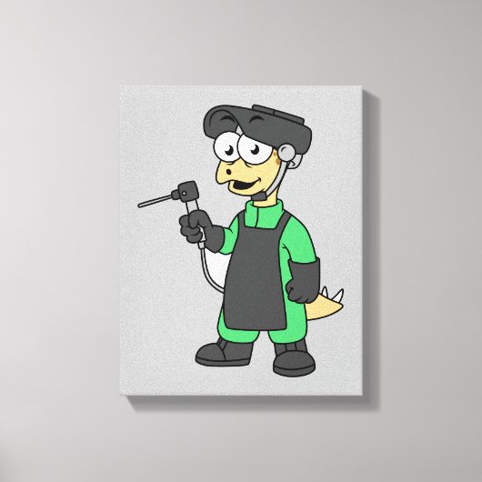 Illustration eines Stegosaurus Welders. Leinwanddruck (Vorderseite)