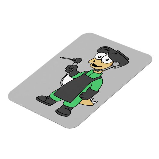 Illustration eines Stegosaurus Welders. Magnet (Linke Seite)