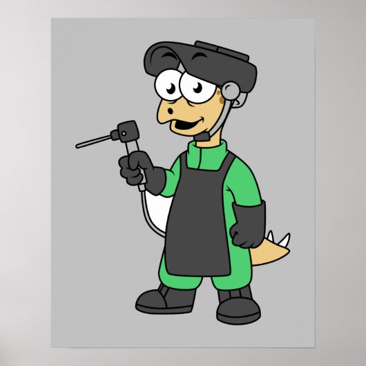 Illustration eines Stegosaurus Welders. Poster (Vorne)