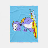 Illustration eines surfenden Spinosauriers. Fleecedecke (Vorderseite)