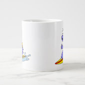 Illustration eines surfenden Spinosauriers. Jumbo-Tasse (Vorderseite)