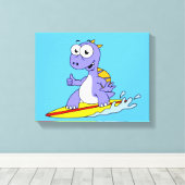 Illustration eines surfenden Spinosauriers. Leinwanddruck (Insitu (Holzboden))