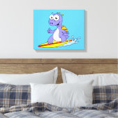 Illustration eines surfenden Spinosauriers. Leinwanddruck (Insitu (Schlafzimmer))