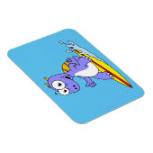 Illustration eines surfenden Spinosauriers. Magnet (Rechte Seite)