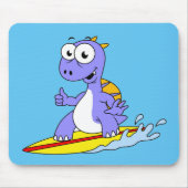 Illustration eines surfenden Spinosauriers. Mousepad (Vorne)