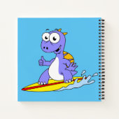 Illustration eines surfenden Spinosauriers. Notizblock (Rückseite)