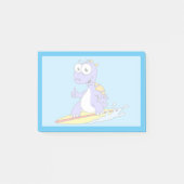 Illustration eines surfenden Spinosauriers. Post-it Klebezettel (Vorderseite)