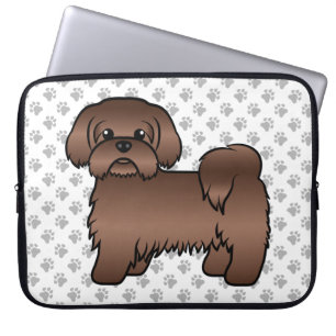 Illustration eines süßen Cartoon-Hundes der Rasse  Laptopschutzhülle