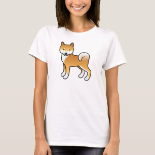Illustration eines süßen roten Shiba-Inu-Cartoons T-Shirt