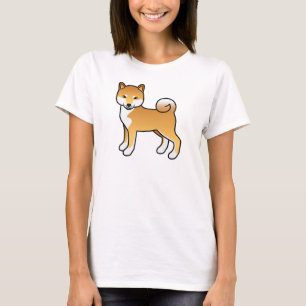 Illustration eines süßen roten Shiba-Inu-Cartoons T-Shirt