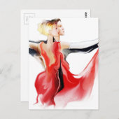 Illustration eines Tanzpaares Postkarte (Vorne/Hinten)