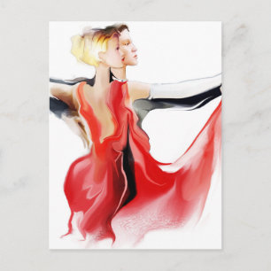 Illustration eines Tanzpaares Postkarte
