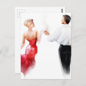 Illustration eines Tanzpaares Postkarte (Vorne/Hinten)