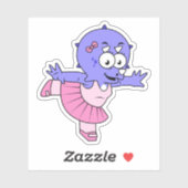 Illustration eines Triceratops Ballet Tänzers. Aufkleber (Blatt)