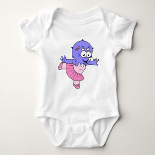 Illustration eines Triceratops Ballet Tänzers. Baby Strampler