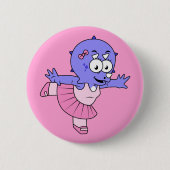 Illustration eines Triceratops Ballet Tänzers. Button (Vorderseite)
