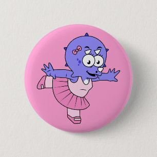 Illustration eines Triceratops Ballet Tänzers. Button