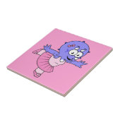 Illustration eines Triceratops Ballet Tänzers. Fliese (Seite)