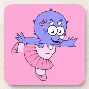 Illustration eines Triceratops Ballet Tänzers. Getränkeuntersetzer