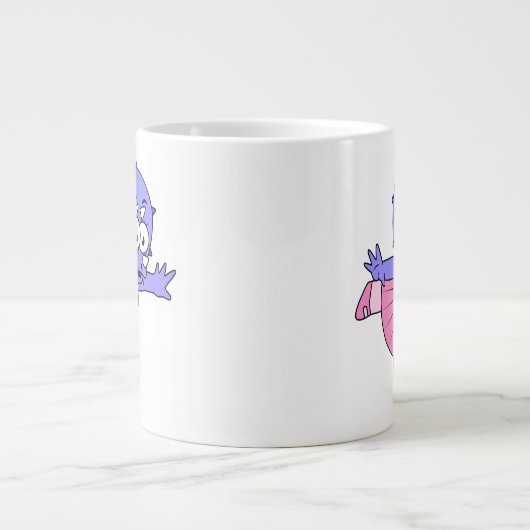 Illustration eines Triceratops Ballet Tänzers. Jumbo-Tasse (Vorderseite)