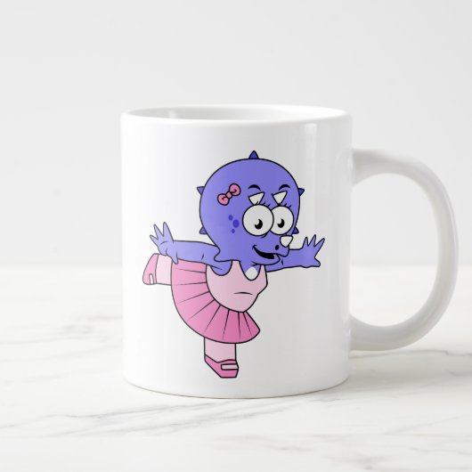 Illustration eines Triceratops Ballet Tänzers. Jumbo-Tasse (Rechts)