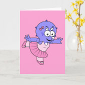 Illustration eines Triceratops Ballet Tänzers. Karte (Gelbe Blume)