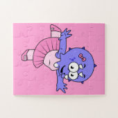 Illustration eines Triceratops Ballet Tänzers. Puzzle (Horizontal)