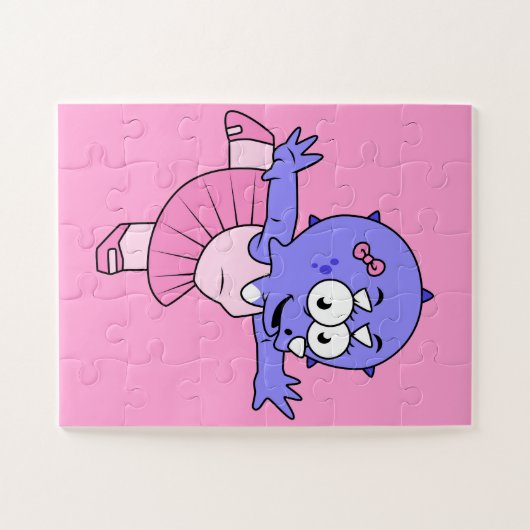 Illustration eines Triceratops Ballet Tänzers. Puzzle (Horizontal)