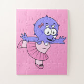 Illustration eines Triceratops Ballet Tänzers. Puzzle (Vertikal)