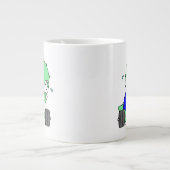 Illustration eines Triceratops, der Gewichte hebt. Jumbo-Tasse (Vorderseite)