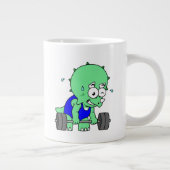 Illustration eines Triceratops, der Gewichte hebt. Jumbo-Tasse (Rechts)