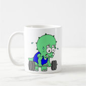 Illustration eines Triceratops, der Gewichte hebt. Kaffeetasse (Links)