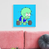 Illustration eines Triceratops, der Gewichte hebt. Leinwanddruck (Insitu (Wohnzimmer))
