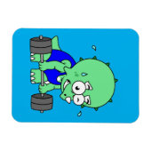 Illustration eines Triceratops, der Gewichte hebt. Magnet (Horizontal)