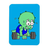Illustration eines Triceratops, der Gewichte hebt. Magnet (Vertikal)