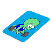 Illustration eines Triceratops, der Gewichte hebt. Magnet (Linke Seite)