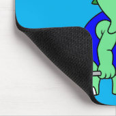 Illustration eines Triceratops, der Gewichte hebt. Mousepad (Ecke)