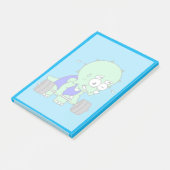 Illustration eines Triceratops, der Gewichte hebt. Post-it Klebezettel (angewinkelt)