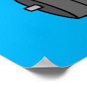 Illustration eines Triceratops, der Gewichte hebt. Poster (Ecke)