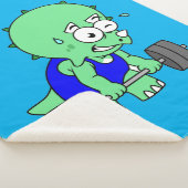 Illustration eines Triceratops, der Gewichte hebt. Sherpadecke (3/4)