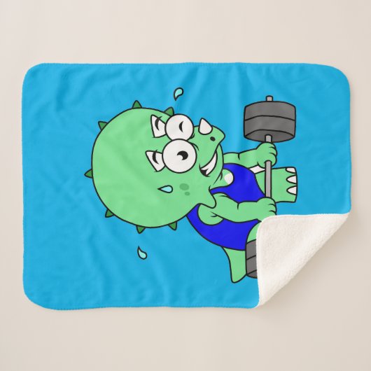 Illustration eines Triceratops, der Gewichte hebt. Sherpadecke (Vorderseite (Horizontal))