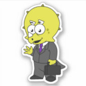 Illustration eines Triceratops Geschäftsmann. Aufkleber (Vorderseite)