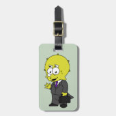 Illustration eines Triceratops Geschäftsmann. Gepäckanhänger (Vorderseite vertikal)